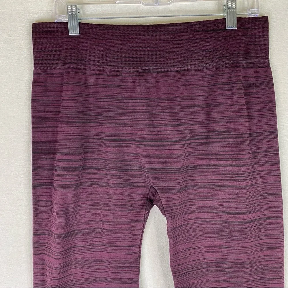 Terra & Sky Leggings Women’s Burgundy Space Dye Fleece Lined Stretch 2X 20-22W